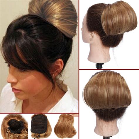 Horn Hair Bun Real Natural Clip In Hair Piece Extensions As Human