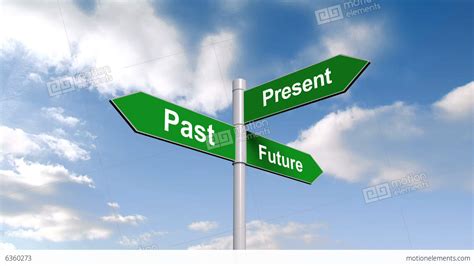 Past Present Future Signpost Against Blue Sky Stock