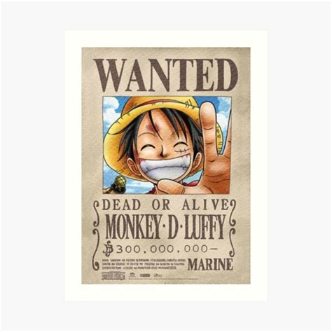 Monkey D Luffy Warning Art Print For Sale By Martinshar Redbubble