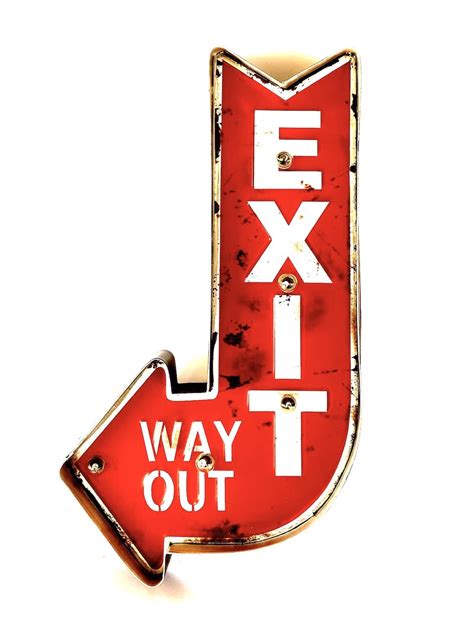 vintage sign for pub exit the retro signs