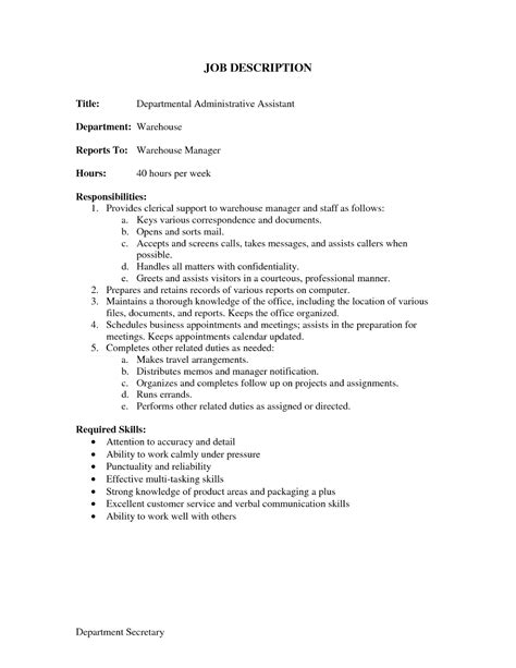 Assists the other administrative assistants in the com as requested. Administrative Assistant Job Description Office Sample ...