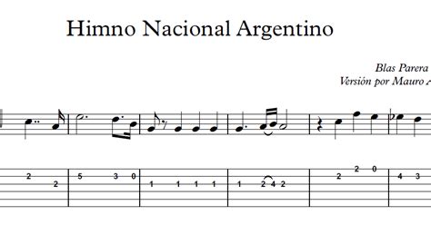 Himno Nacional Argentino Partitura Tab