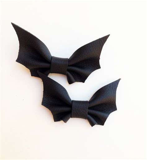 Black Leather Bat Bow Tie Batman Halloween Boys Accessories
