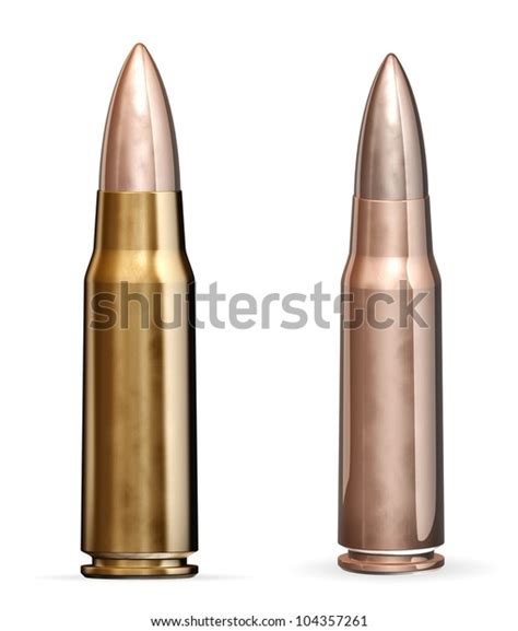 Two Bullet Isolated On White Background Stock Illustration 104357261