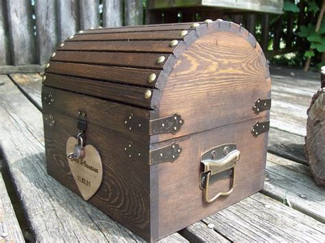 Ready To Ship 3 5 Bus Days Wedding Card Box Rustic Wood Treasure