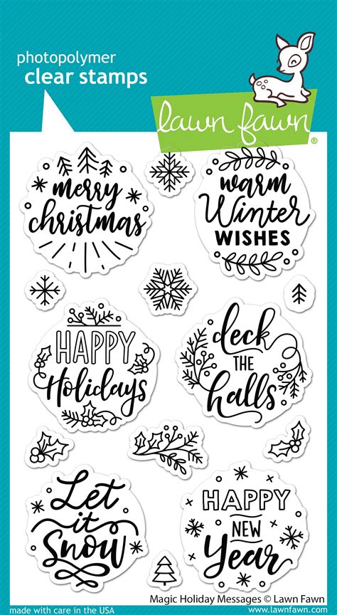 Bundle Lawn Fawn Clear Stamps 4x6 Magic Holiday Messages And Coordinating