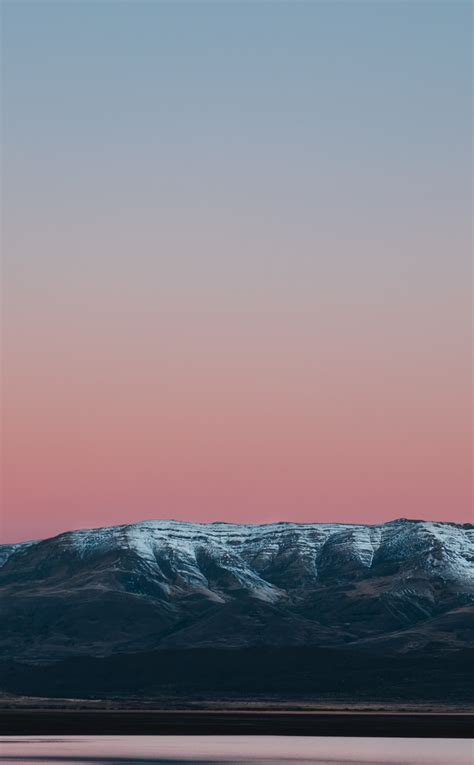 Download Wallpaper 950x1534 Sunset Minimal Mountains Sky Iphone