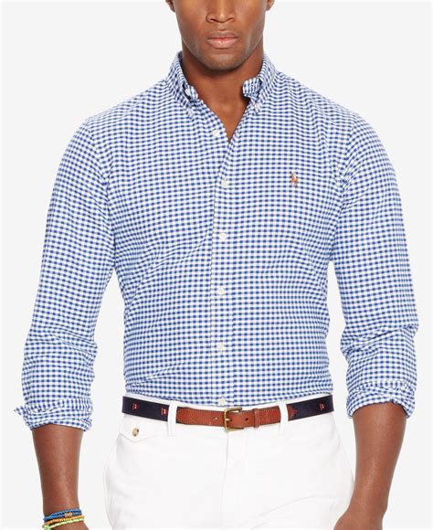 Lyst Polo Ralph Lauren Slim Fit Stretch Oxford Shirt In Blue For Men