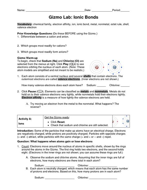 Explorelearning gizmo ionic bonds answer key. 16 Best Images of Ionic Bonding Worksheet Answer Key - Chemistry Chemical Bonding Worksheet ...