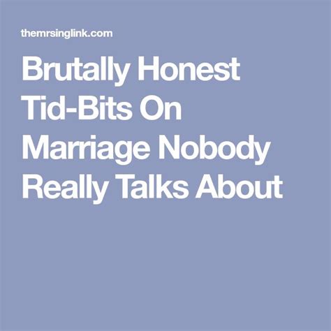 brutally honest tid bits on marriage [nobody really talks about] premarital counseling