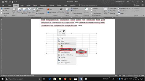 Sisipkan Lembar Kerja Excel Di Word Untuk Mengolah Data Tabel Yang