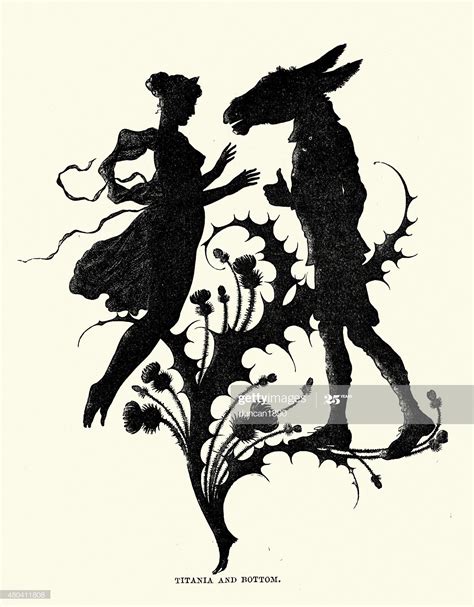 Vintage Engraving From A Midsummer Nights Dream Silhouette Of