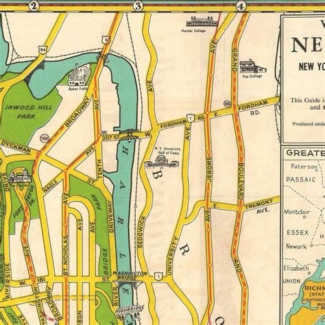Old Map Of Manhattan New York City 1948 City Plan Fine Etsy