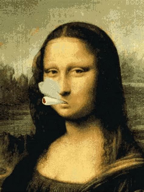 Mona Lisa Painting Smoking 