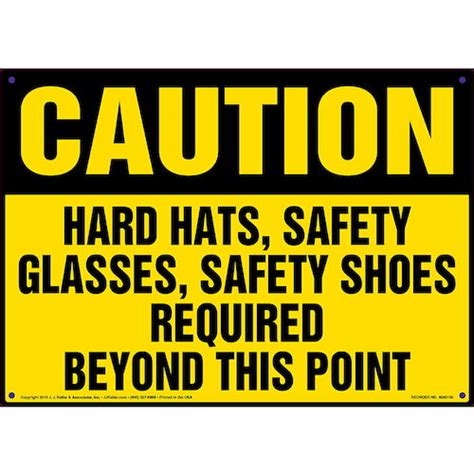 Caution Hard Hats Safety Glasses Safety Shoes Required Osha Sign