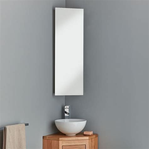 Wall Mounted Corner Mirror Bathroom Cabinet Artcomcrea