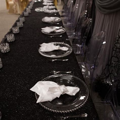 Black And Silver Backdrop Wedding Table Backdrop Black Silver