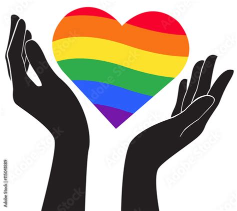 hand holding heart rainbow flag lgbt symbol vector eps10 stock image and royalty free vector