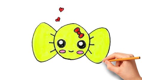 how to draw a cute candy easy step by step cartoon drawing