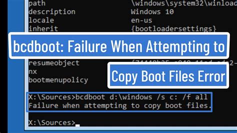 Bcdboot Failure When Attempting To Copy Boot Files Error In Windows 11