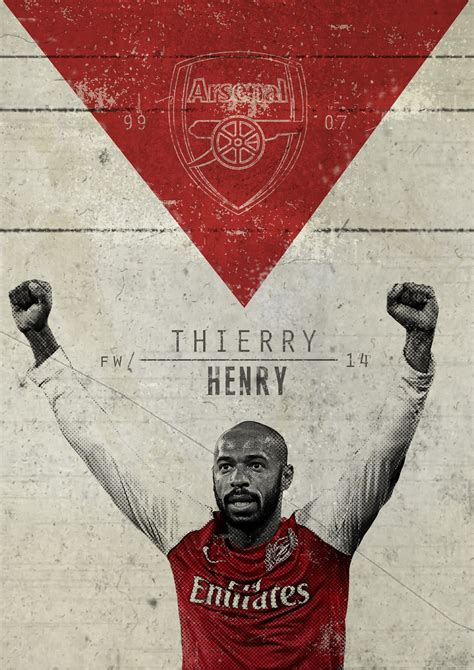 Thierry Henry Arsenal Legendary Striker Vintage Posters Thierry