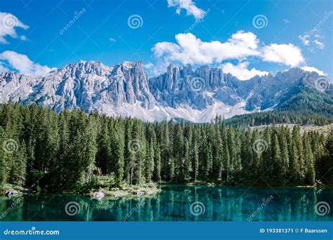 Bleu Lake In The Dolomites Italy Carezza Lake Lago Di Carezza
