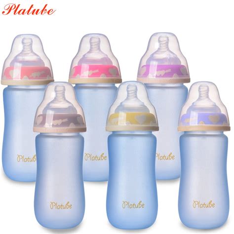 Natural Glass Bottle Feeding For Newborn Baby 240ml Bpa Free With