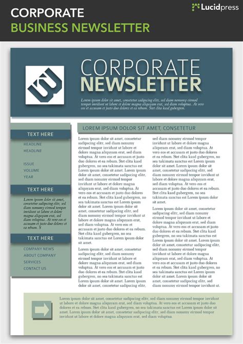 Corporate Business Newsletter Template In 2020 Newsletter Templates