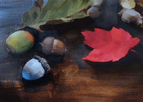 Archival 5 X 7 Giclee Print Acorns And Fall Etsy Painting
