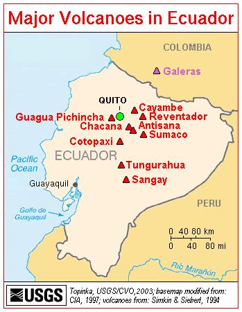 Die nebenstehende karte kannst du gern kostenlos auf deiner eigenen webseite oder reisebericht verwenden. Landkarte Ecuador (Karte der wichtigsten Vulkane ...