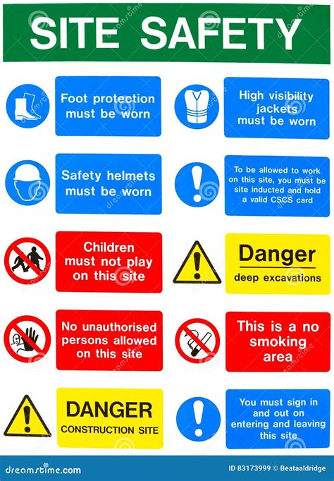 Health And Safety Warning Messages Stock Image Image Of Highway
