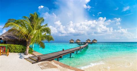 Water Villas Bungalows In The Maldives Stock Photo Image Of Cloud