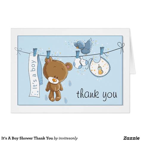 Its A Boy Shower Thank You Baby Cards Baby Boy