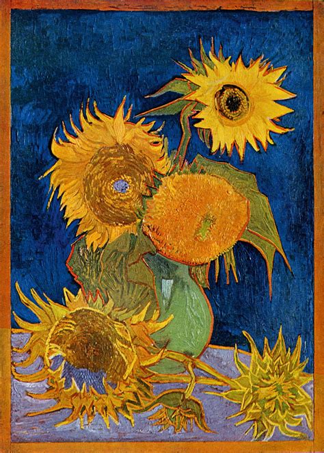 Six Sunflowers In 1888 Vincent Van Gogh Одна из декораций с подсолнечниками на фоне королевской