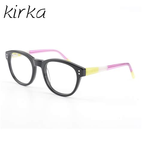 Kirka Eyeglasses Frame Women Black Circle Glasses Clear Frame Glasses