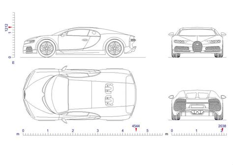 Bugatti Chiron Car Plan Autocad File Cadbull
