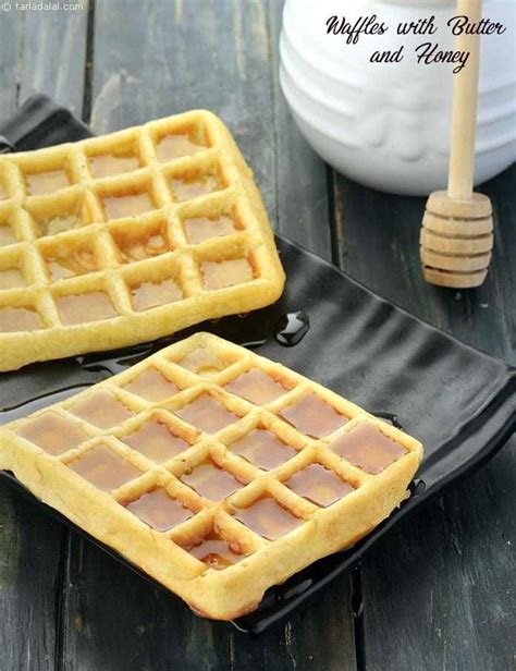 Waffles With Butter And Honey Waffles Made With Yeast Recipe Eggless