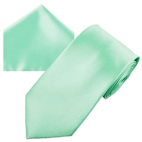 Plain Mint Men S Satin Tie Pocket Square Handkerchief Set From Ties