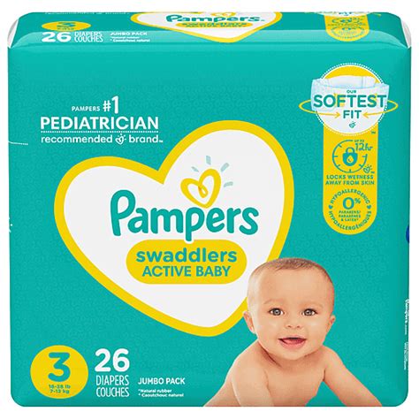 Pampers Diapers Active Baby 3 16 28 Lb Jumbo Pack 26 Ea Shop