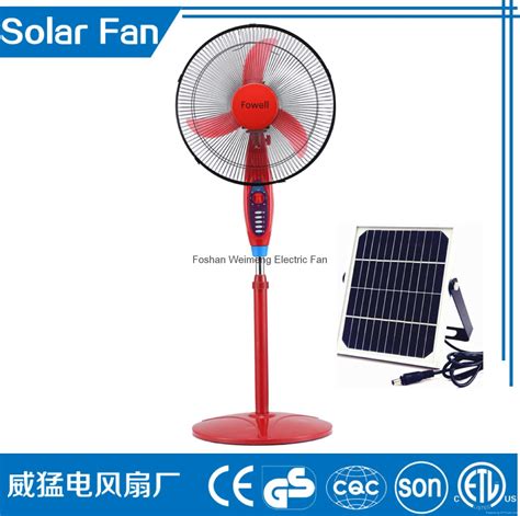 12v Solar Acdc Fan Rechargeable Stand Fan With Led Light Md 401 Fowelloem China