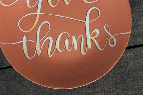 Give Thanks Typography Plate - The Weed Patch