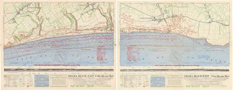 Where did british troops land on d day? Rare pair of planning maps for the D-Day landing at Omaha ...