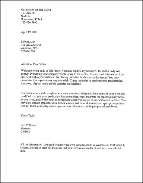 printable business letter template form generic