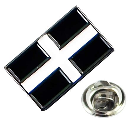 Saint Pirans Flag Of Cornwall Lapel Pin Badge From Ties Planet Uk