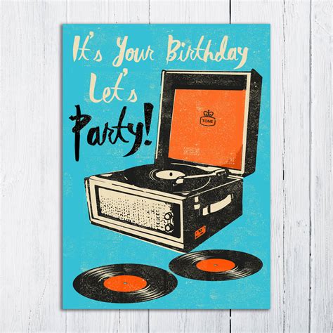 Record Player Birthday Card By Rocket 68