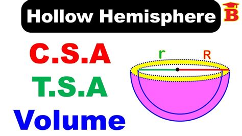 Csa Tsa Volume Of Hollow Hemisphere Youtube