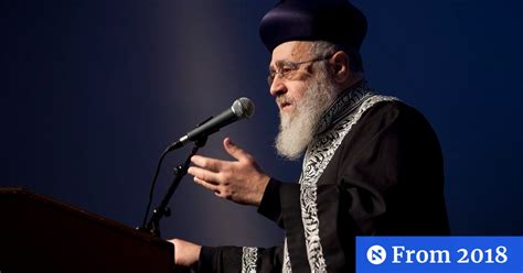 Israeli Chief Rabbi On Alleged Chemical Attack Jews Morally Obliged To