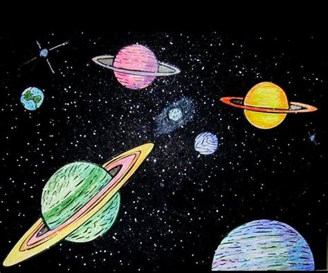 Weltraum Malen Galaxy Drawings Space Drawings Chalk Drawings Art