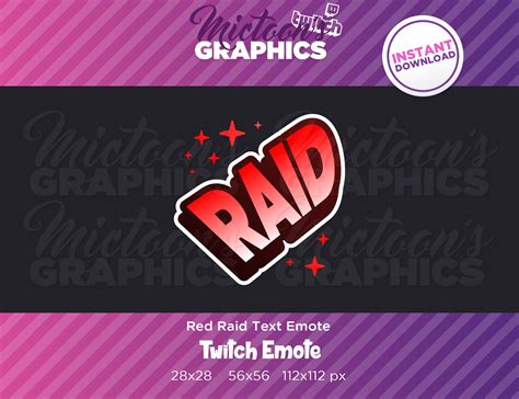 Twitch Raid Emote Text Streamer Graphics Discord Gamer Etsy