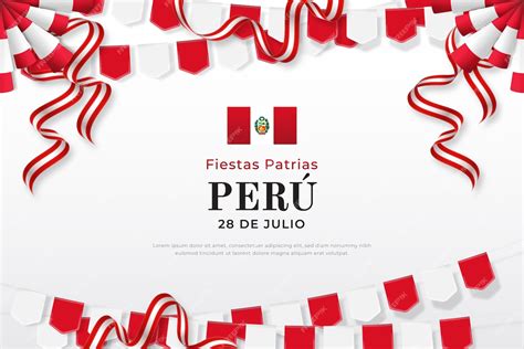 Free Vector Realistic Fiestas Patrias Background With Ribbon
